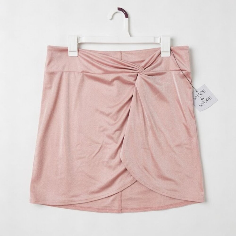 NWT Shade & Shore Pink Sparkle Faux Wrap Cover-Up Skirt Size XL - Picture 3 of 5